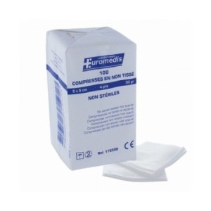 Compresses - Compresse Non Tissé Non Stérile 30G 5X5cm - 50X100 -EUROMEDIS