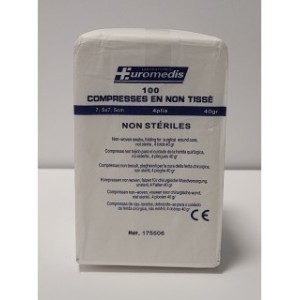 Compresses - Compresse Non Tissé Non Stérile - 30G 7.5 x 7.5cm - 25 x 100 - EUROMEDIS