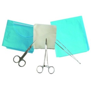 Sets de soins - Set de Suture Nº 1 | Champs de soins - Compresse - Tampon - Pinces