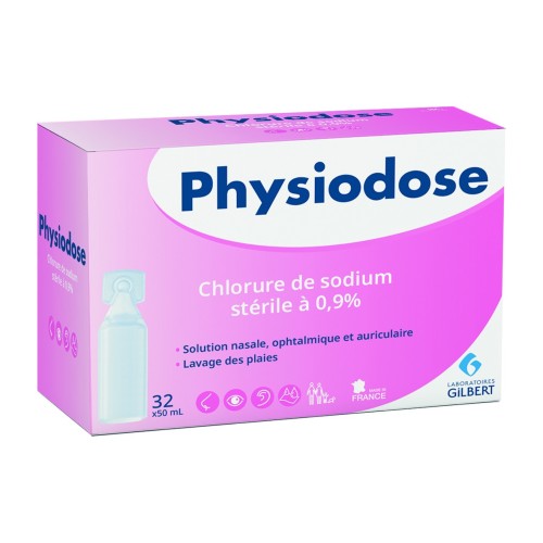 Sérum physiologique Stérile - Boîte de 32 x 50ml | LABORATOIRES GILBERT