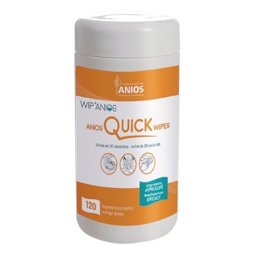 Lingettes Anios Quick Wipes x120 - Surfaces et Équipements