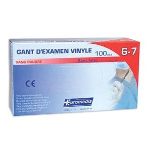 Gants - Gants d'Examen Vinyles Taille XL Sans Poudre Eurotex