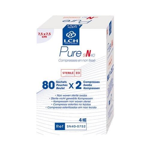 Compresses non tissées PURE N40 - Stériles - Boîte de 80 - 40 g