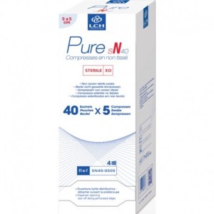 Compresses - Compresses Non tissées PURE N40 - Stériles - Boîte de 40 - 40 g