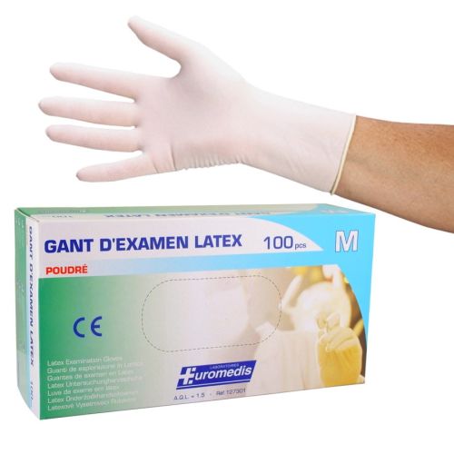 Gant d'Examen Latex Taille L Poudrés Euromedis