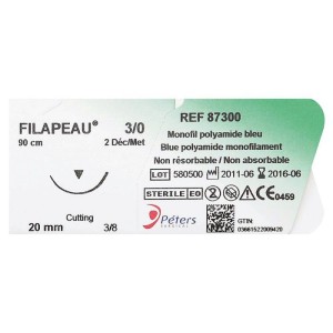 Suture, fils et cutanées adhésives - Fils de Suture FILAPEAU | Boite x36 - Monofil Polyamide non résorbable